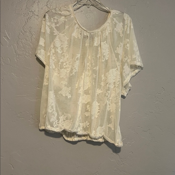 Anthropologie Cream Floral Blouse - Picture 4 of 5